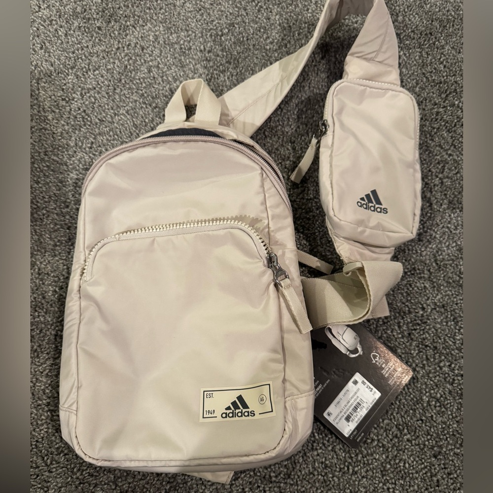 Adidas Beige Backpack with Crossbody Pouch - Picture 2 of 5